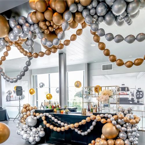 Gold Quick Link Balloons 60-Pack: Easy-Assembly Metallic Chrome Balloon Chains for Parties