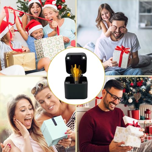 Golden 3-Pack Middle Finger Pop-Up Prank Box - Hilarious Surprise Gift for Adults