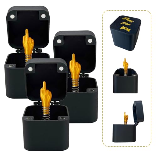 Golden 3-Pack Middle Finger Pop-Up Prank Box - Hilarious Surprise Gift for Adults