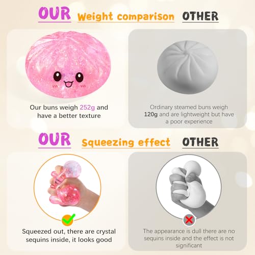 Golden Sugar Dumpling Squishy – Viral Bao Bun Stress Relief Toy, 255g