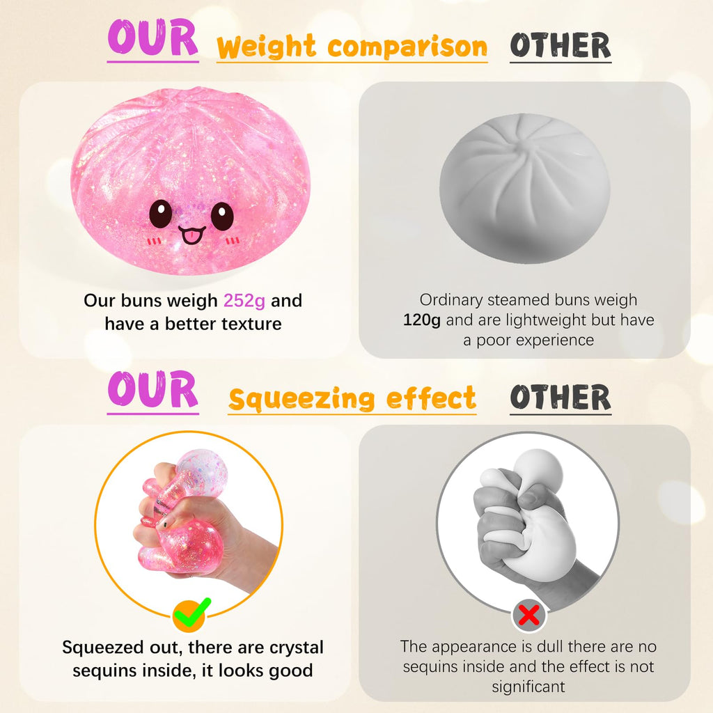 Golden Sugar Dumpling Squishy – Viral Bao Bun Stress Relief Toy, 255g