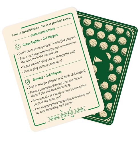 Golf Playing Cards – Hand-Illustrated Vintage Deck, Italian Linen 310GSM, 55 Cards