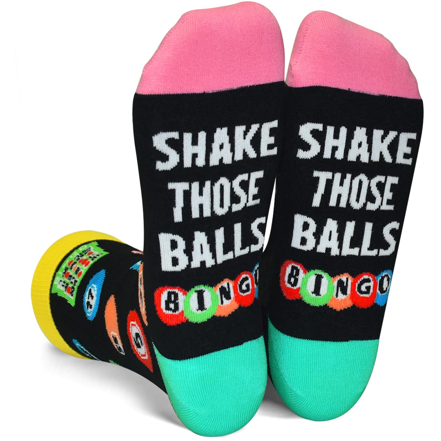 GOLIN Bingo Novelty Socks for Women – Funny Gift for Bingo Lovers with 'SHAKE THOSE BALLS' Print