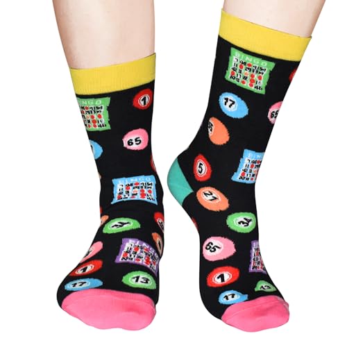 GOLIN Bingo Novelty Socks for Women – Funny Gift for Bingo Lovers with 'SHAKE THOSE BALLS' Print