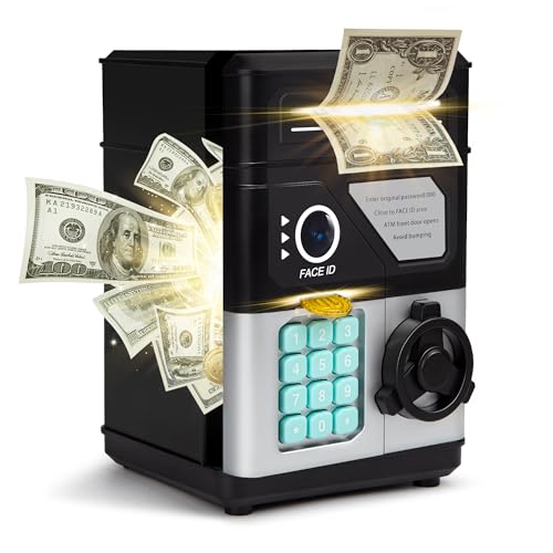 GONINO Kids ATM Piggy Bank – Electronic Money Box with Password & Face ID Simulation for Ages 4-12