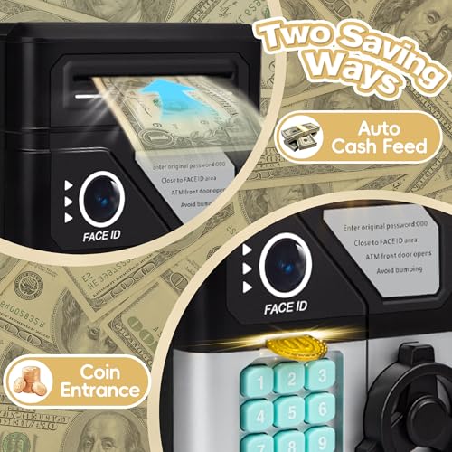 GONINO Kids ATM Piggy Bank – Electronic Money Box with Password & Face ID Simulation for Ages 4-12