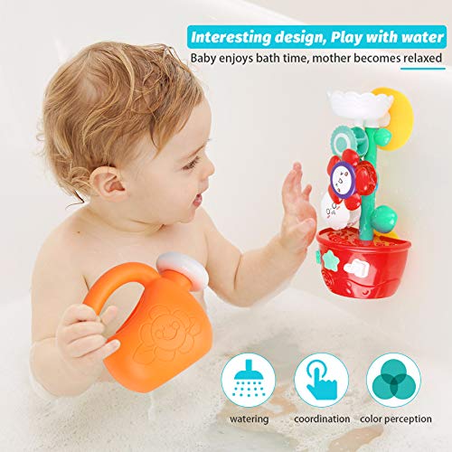 GOODLOGO Bath Toys for Toddlers 1-3 - Mini Sprinkler & Cups Set for Fun Bath Time