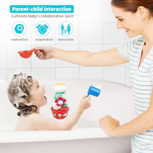 GOODLOGO Bath Toys for Toddlers 1-3 - Mini Sprinkler & Cups Set for Fun Bath Time