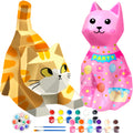 Goody King Paint Your Own Cat Lamp Art Kit – DIY Night Light for Kids Ages 4-12, 24 Paints, 2 Cat Lamps