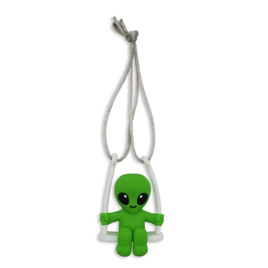 GOOFBALLS Alien Rearview Mirror Swing – Quirky Car Decor for UFO Fans