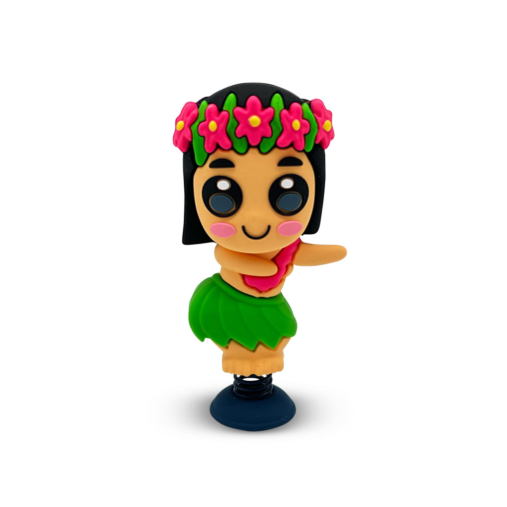 GOOFBALLS Hula Dancer Dashboard Bobblehead – Big Eyes, Grass Skirt, Sticky Pad – Fun Car Toy for Beach Lovers
