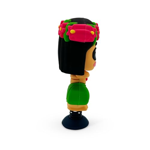 GOOFBALLS Hula Dancer Dashboard Bobblehead – Big Eyes, Grass Skirt, Sticky Pad – Fun Car Toy for Beach Lovers