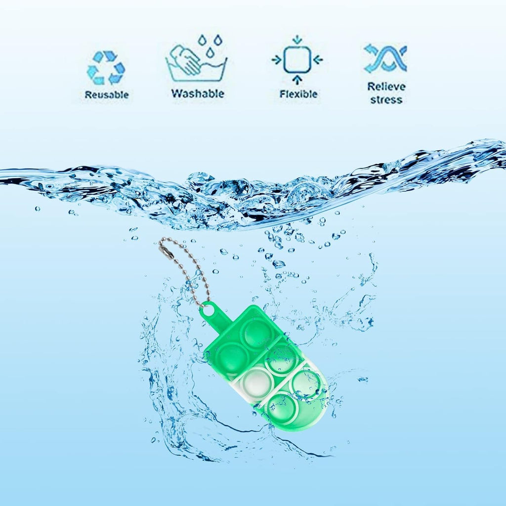 GooKit 30-Pack Mini Ice Cream Pop Keychain Fidget Toys – Silicone Stress Relievers for Kids and Adults
