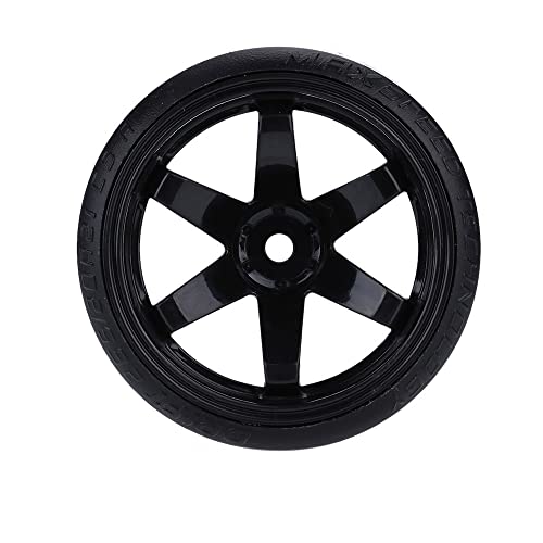 GoolRC 1/10 Drift Car Tires Hard Tyre Replacement Set of 4 (Black) - Fits Traxxas HSP Tamiya HPI Kyosho
