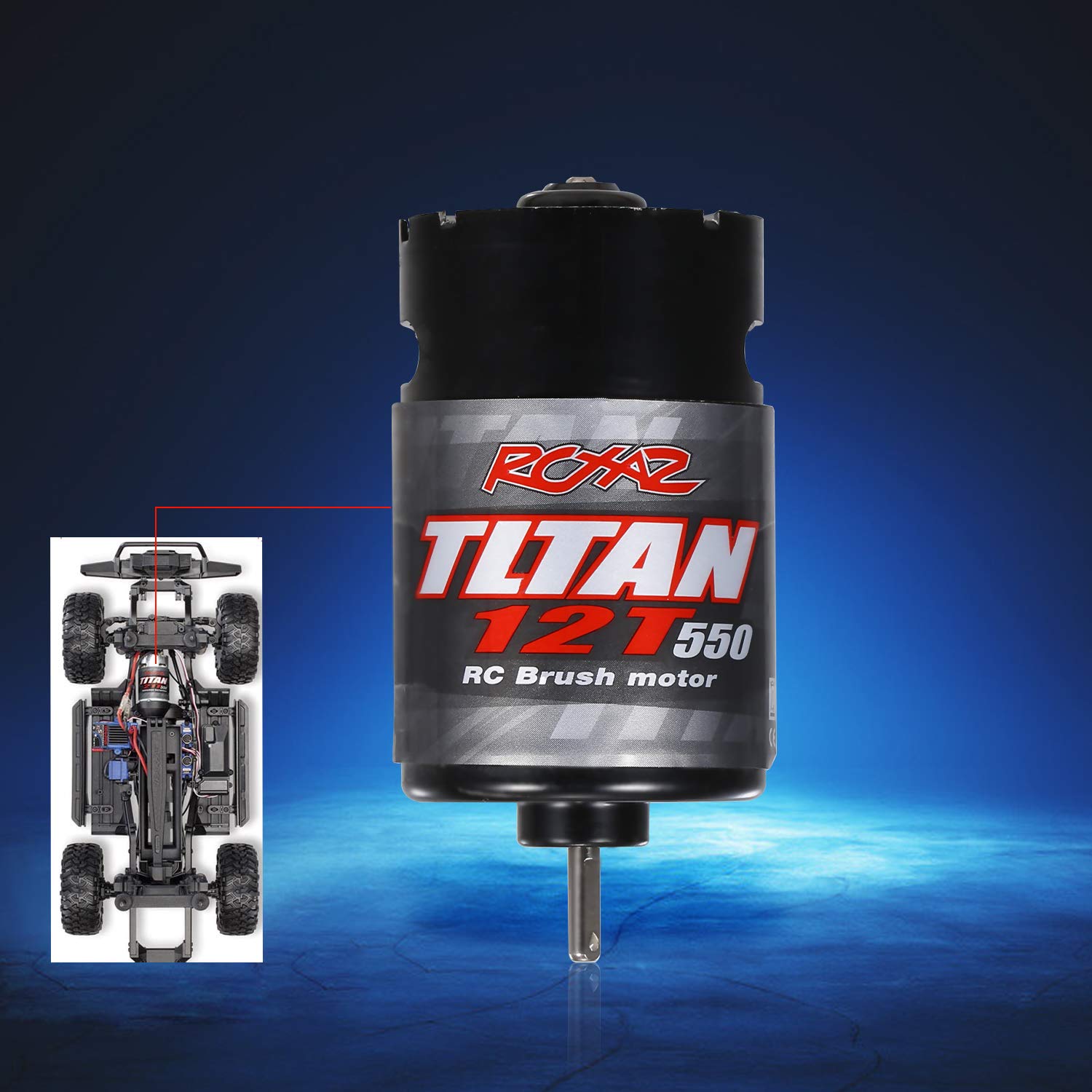 GoolRC 550 12T Brushed Motor with Integrated Fan for 1/10 RC Off-Road Cars