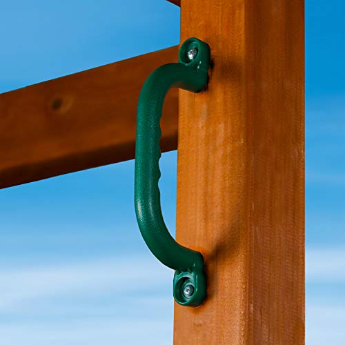 Gorilla Playsets Green Plastic Safety Handles for Swing Sets – Pair with Mounting Hardware