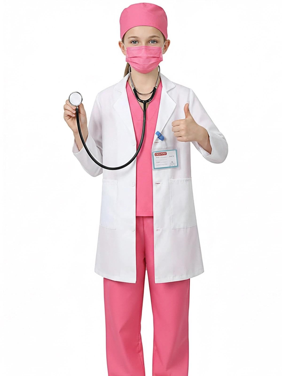 Gorkonpy Kids Doctor Costume – Lab Coat for Toddlers, Boys & Girls, Halloween Dress-Up