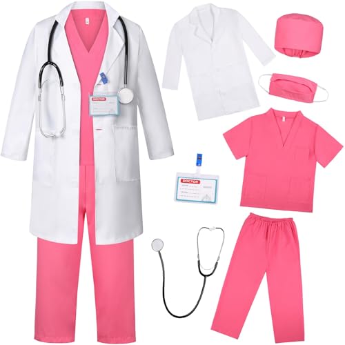 Gorkonpy Kids Doctor Costume – Lab Coat for Toddlers, Boys & Girls, Halloween Dress-Up