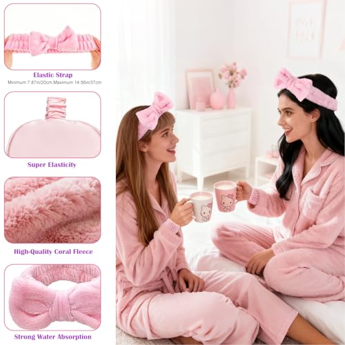 Goroovr 9-Piece Sleepover Party Supplies Kit for Girls – Pink Spa Headband, Eye Mask, Scrunchies & More
