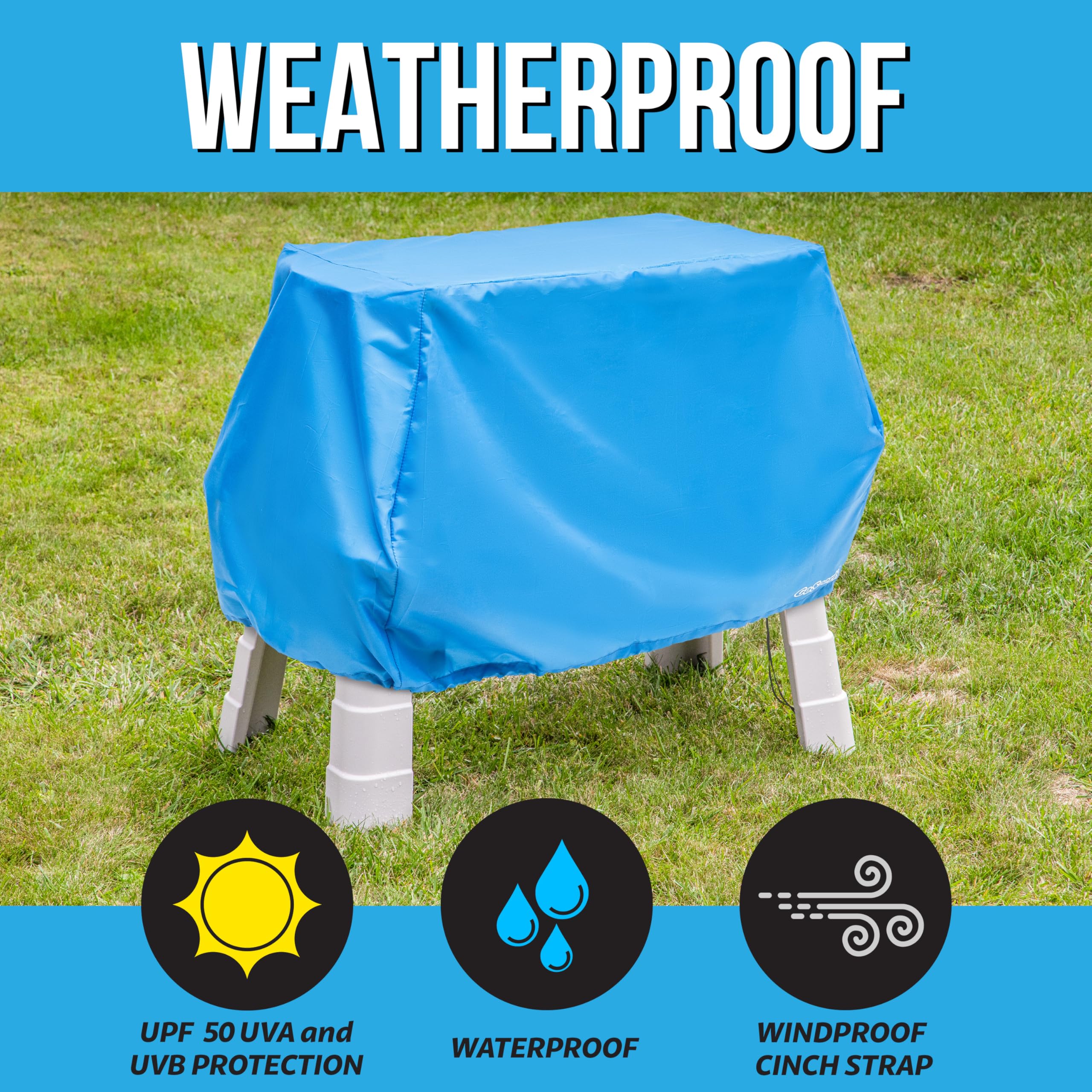 GoSports Universal Kids Water Table Cover - Blue, Waterproof Anti-UV, Fits up to 41x25x34 Inches - Cover Only