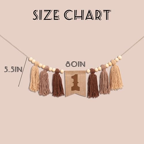 Gostman Cowboy First Birthday High Chair Banner – Brown Cowboy-Themed 1st Birthday Decor for Baby Boy's Highchair