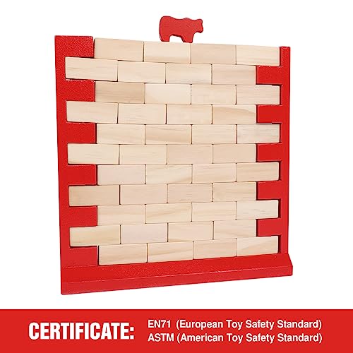 GOTHINK Brick Wall Game – Wooden Stacking Game for Family Game Night, Ages 3+