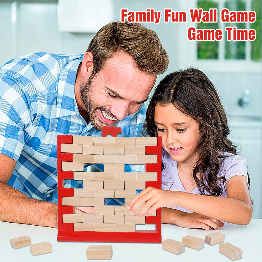 GOTHINK Brick Wall Game – Wooden Stacking Game for Family Game Night, Ages 3+