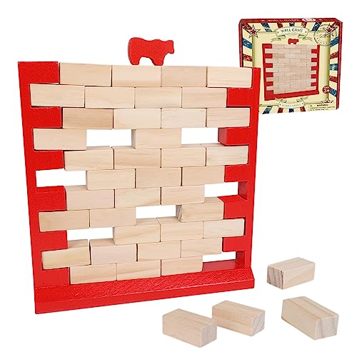 GOTHINK Brick Wall Game – Wooden Stacking Game for Family Game Night, Ages 3+