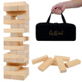 GOTHINK Tumble Tower Game – 54 Wooden Blocks with Stacking Sleeve and Carry Bag