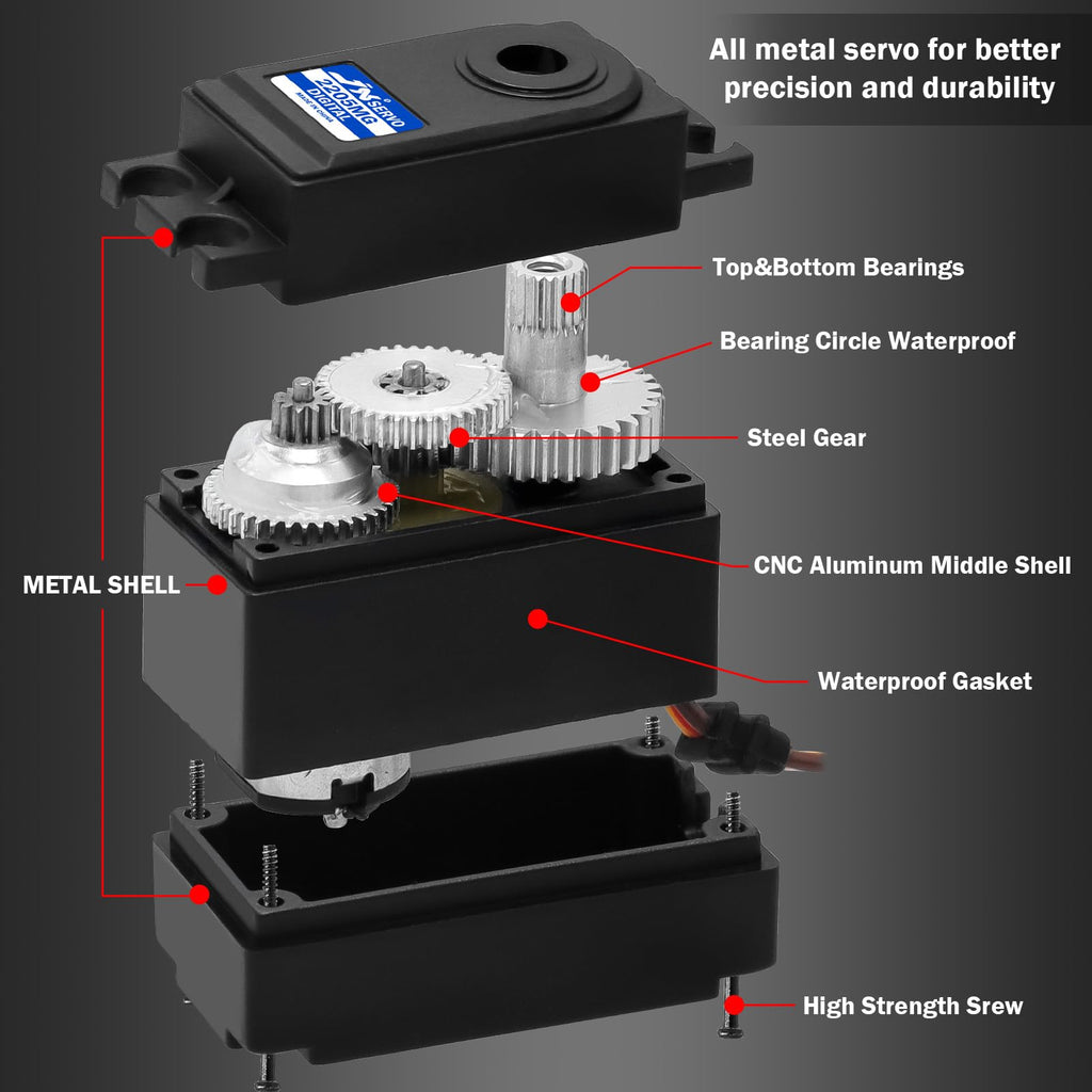 GOUPRC 22G Micro Digital RC Servo with Metal Gears - Upgrade for Hyper Go 1/14 H14BM, MJX, Jetwood, DEERC 14209/14210