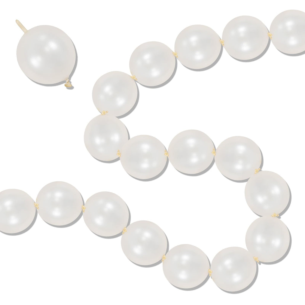 Govpy 100-Pack 6 Inch Pearl White Linking Balloons – Quick Link Tail for Easy Arch, Wall & Garland Decor