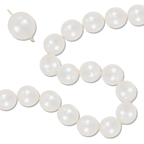 Govpy 100-Pack 6 Inch Pearl White Linking Balloons – Quick Link Tail for Easy Arch, Wall & Garland Decor
