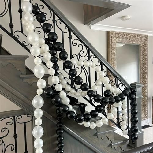 Govpy 100-Pack 6 Inch Pearl White Linking Balloons – Quick Link Tail for Easy Arch, Wall & Garland Decor