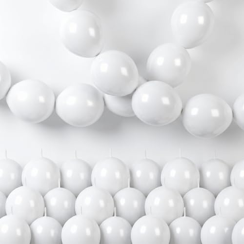 Govpy 100-Pack White Quick Link Balloons (10 inch) – Easy Assemble Pearl Balloon Chain for Parties, Weddings, Birthdays