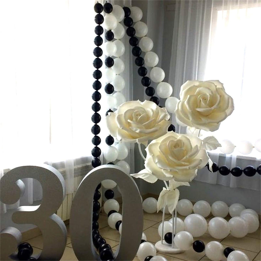 Govpy 100-Pack White Quick Link Balloons (10 inch) – Easy Assemble Pearl Balloon Chain for Parties, Weddings, Birthdays