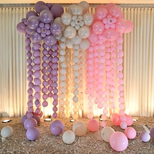 Govpy 60-Pack 10-Inch Sand White Quick Link Balloons for Party Decorations