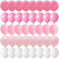 Govpy 60-Pack Pastel Pink and White Balloons with Bow Design for Parties