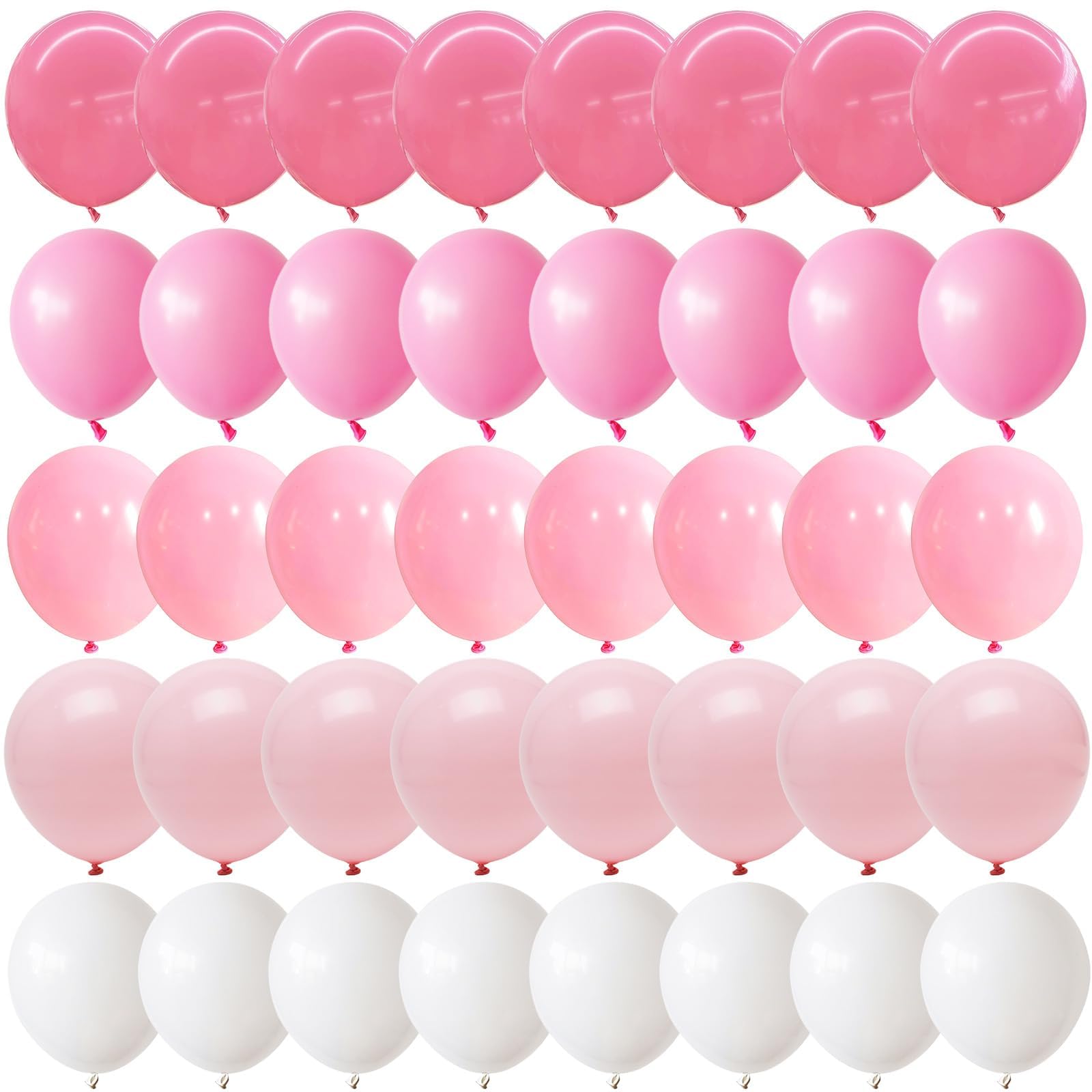 Govpy 60-Pack Pastel Pink and White Balloons with Bow Design for Parties