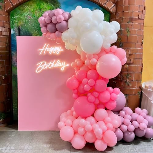 Govpy 60-Pack Pastel Pink and White Balloons with Bow Design for Parties