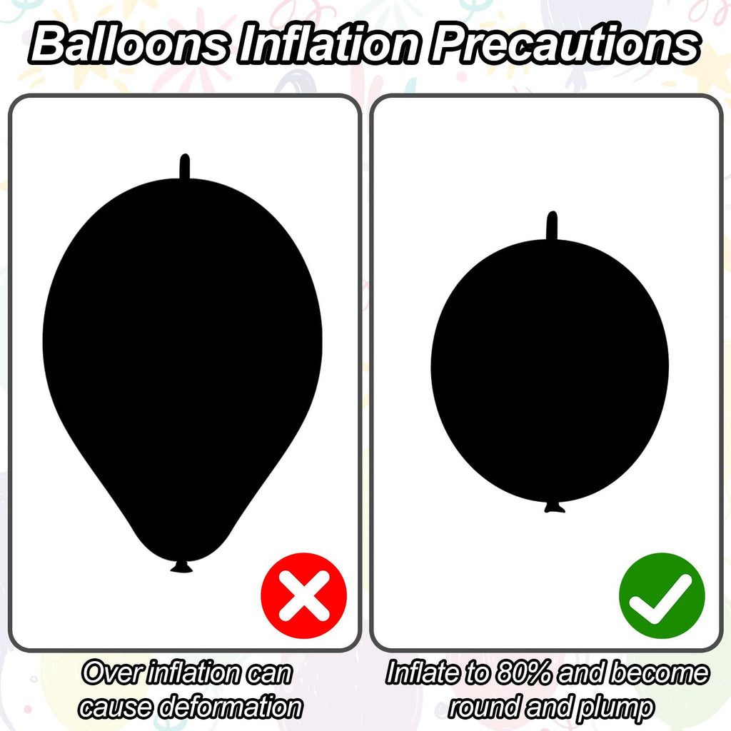 Govpy 60PCS 6-Inch Metallic Silver Link Balloons with Tails for Easy Balloon Arch, Chain, and Wall Decorations