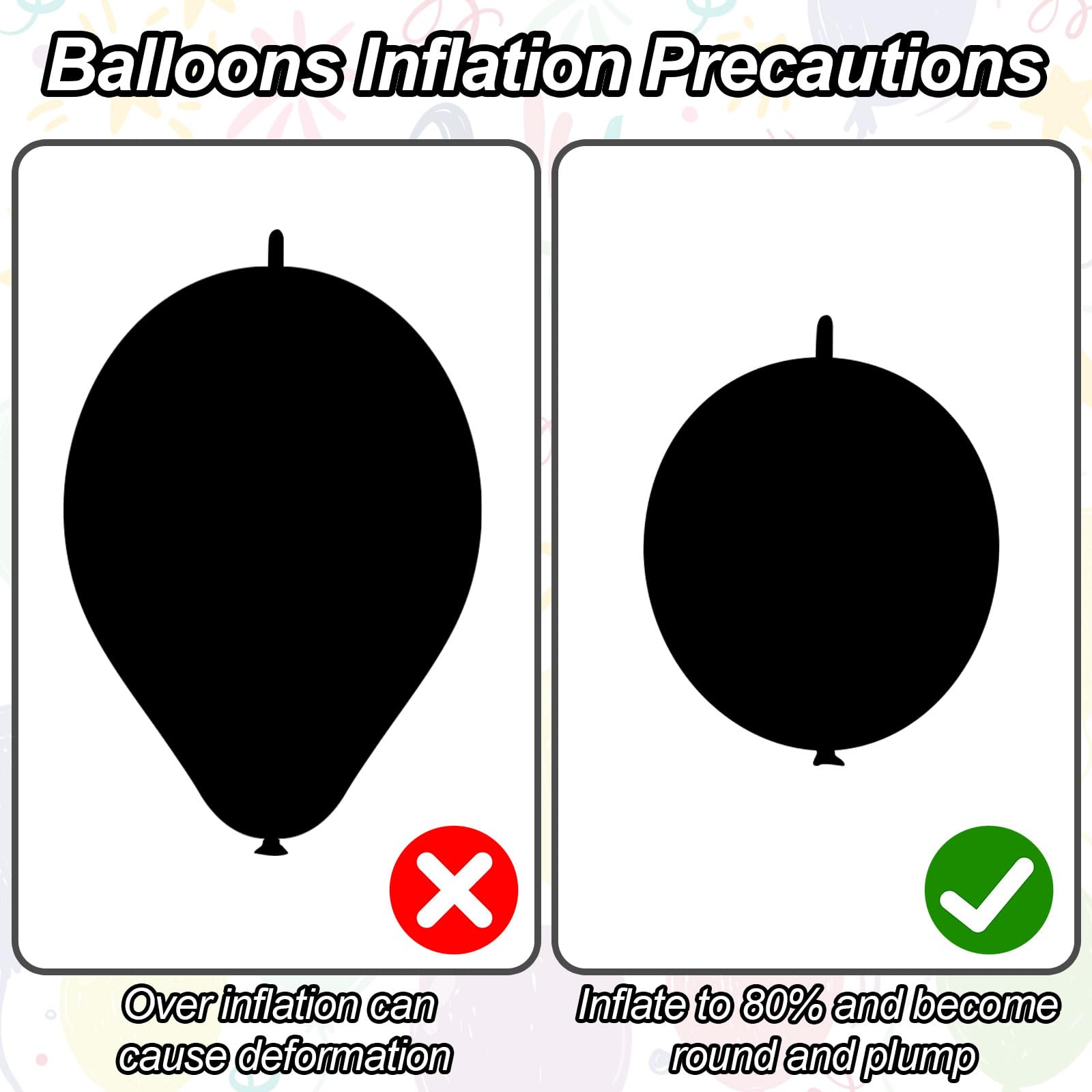 Govpy 60PCS 6-Inch Metallic Silver Link Balloons with Tails for Easy Balloon Arch, Chain, and Wall Decorations