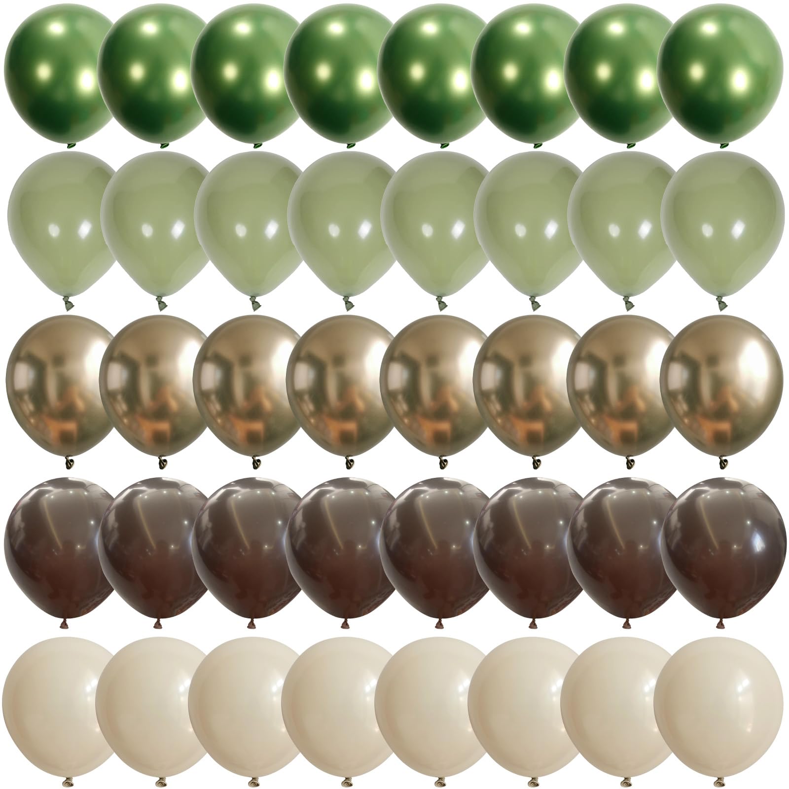Govpy 60Pcs Sage Green Brown Camo Army Balloons for Woodland Party