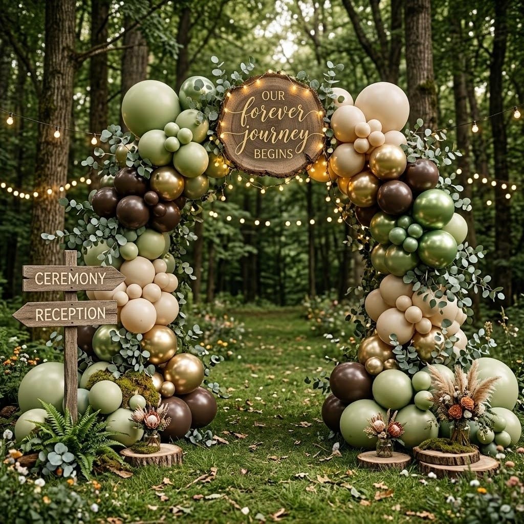 Govpy 60Pcs Sage Green Brown Camo Army Balloons for Woodland Party