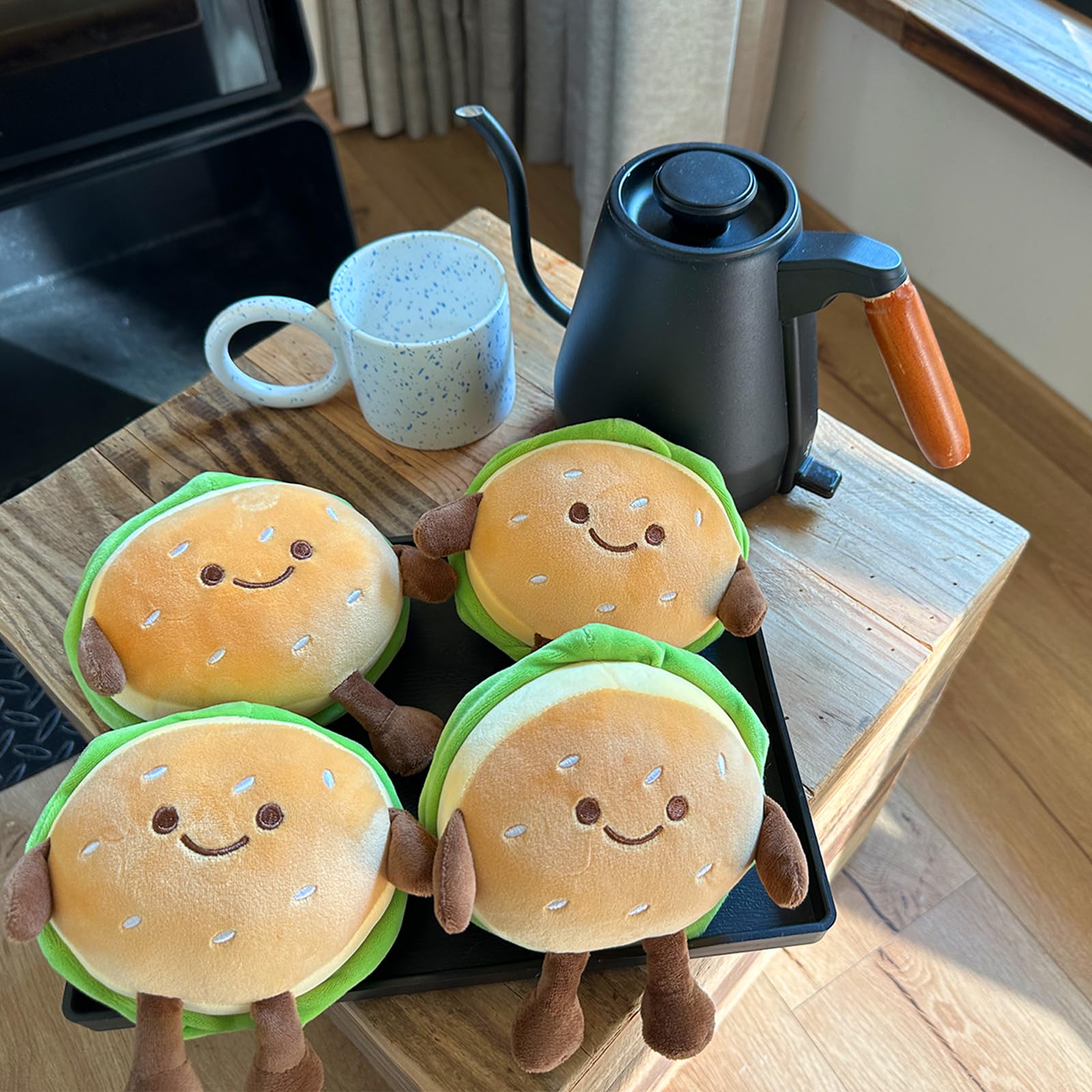 Goylmc 6-Inch Hamburger Plush Toy - Soft PP Cotton Stuffed Food Pillow for Kids
