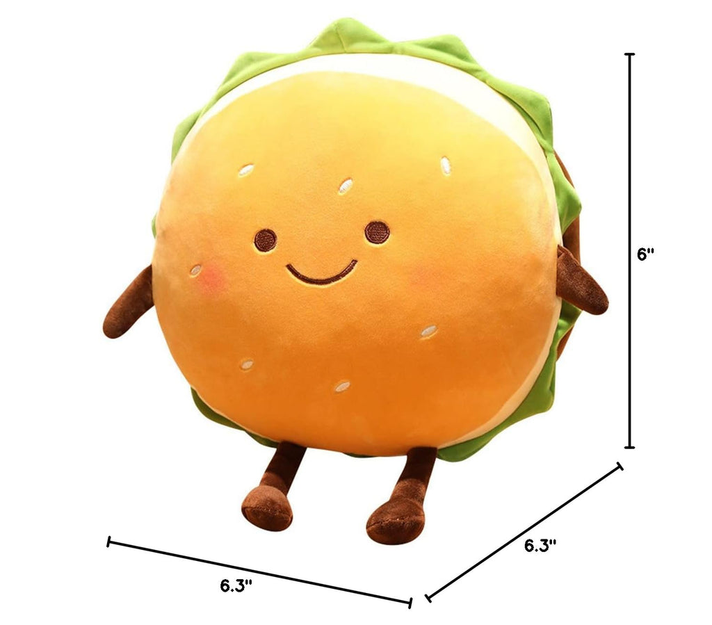 Goylmc 6-Inch Hamburger Plush Toy - Soft PP Cotton Stuffed Food Pillow for Kids