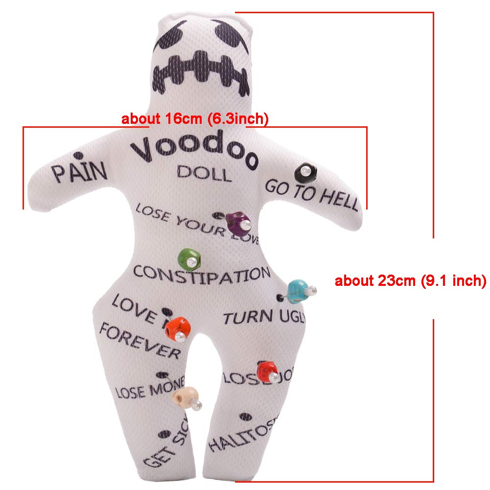 GRACEART 9-Inch Handsewn Voodoo Doll with 7 Skull Pins – Stress Relief Gag Gift (Style-A)