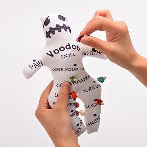 GRACEART 9-Inch Handsewn Voodoo Doll with 7 Skull Pins – Stress Relief Gag Gift (Style-A)