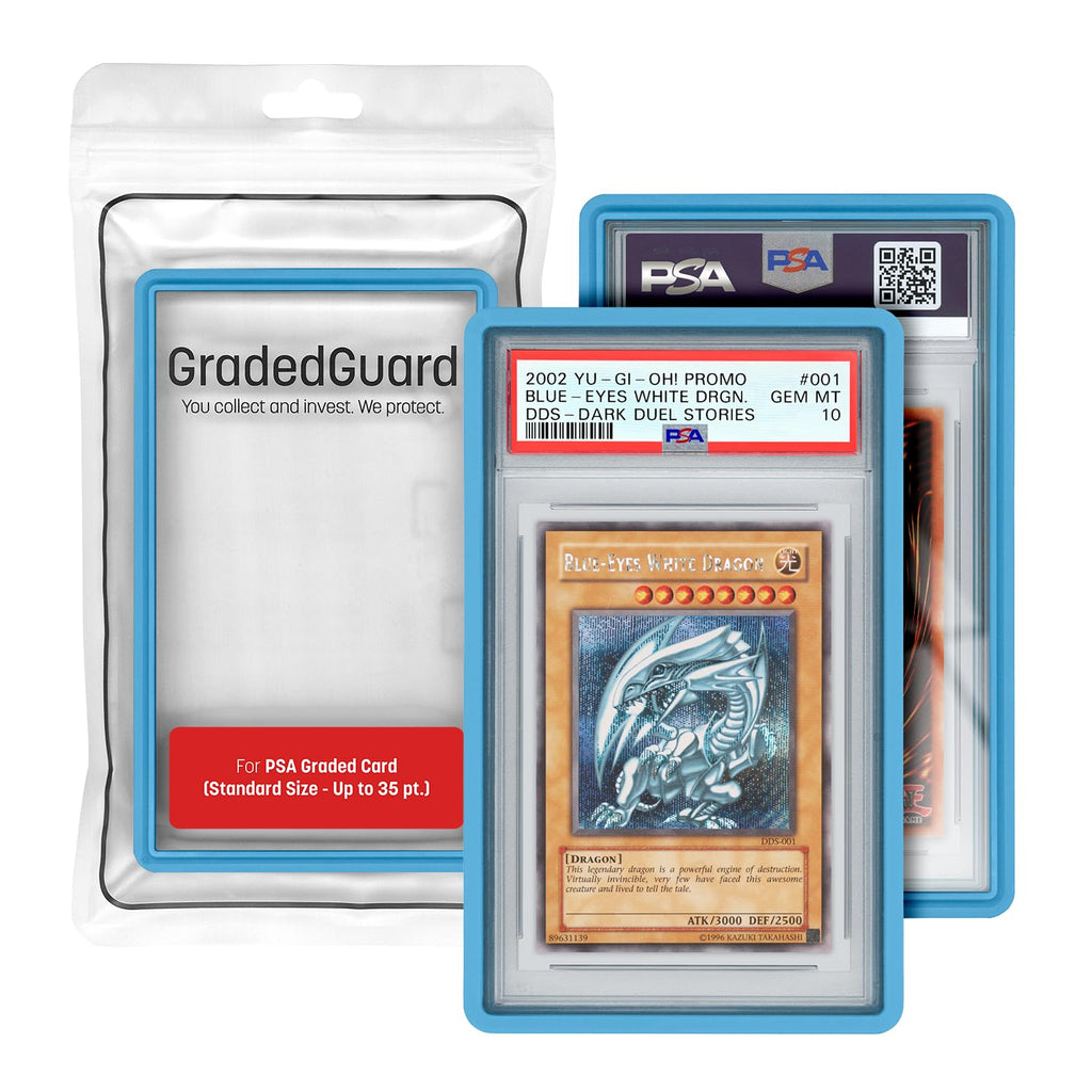 GradedGuard PSA Card Slab Protector Case - Blue, Impact Resistant TPU Holder for Standard PSA Slabs
