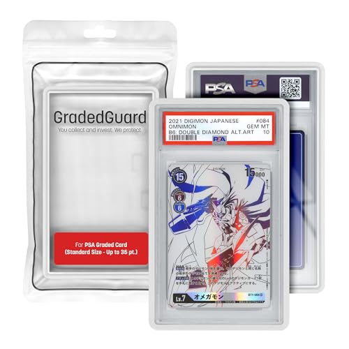 GradedGuard PSA Card Slab Protector Case - Impact Resistant TPU Holder for Graded Cards (White)