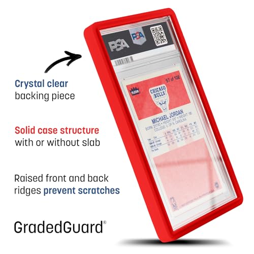GradedGuard PSA Card Slab Protector Case - Impact Resistant TPU Holder for Graded Cards (White)